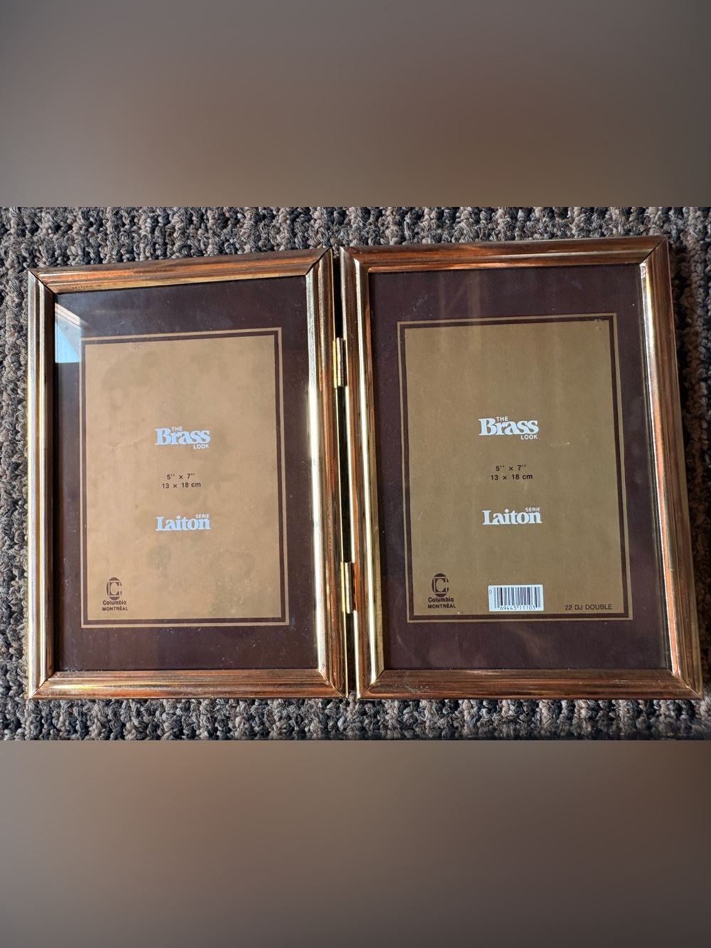 Brass Double Photo Frame - Copper Finish